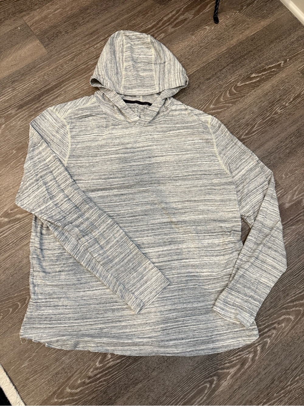 Light Gray Striped Men's Hoodie